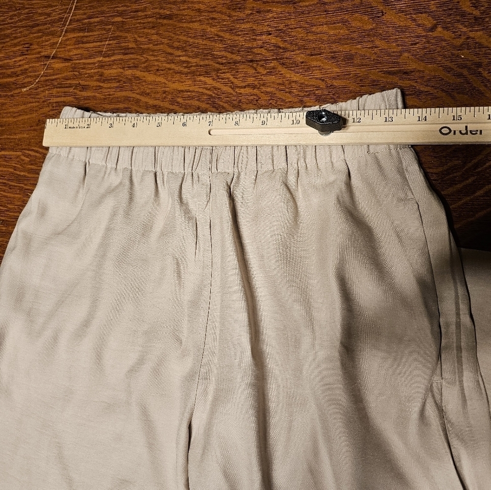 Zara Khaki Satin Cropped Trousers Women's Size Small NWT - Picture 4 of 12